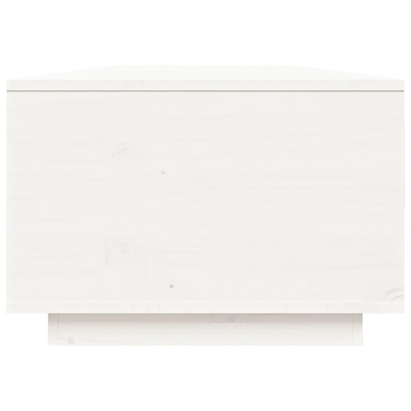 Stolik kawowy, biały, 80x50x35,5 cm, lite drewno sosnowe
