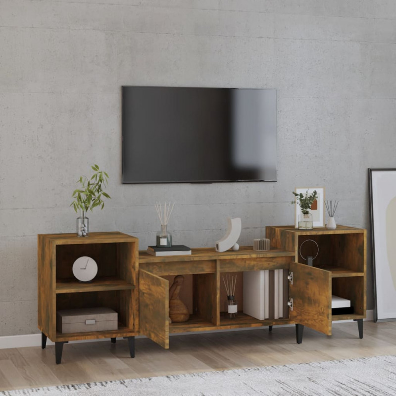 Szafka pod telewizor, przydymiony dąb, 160x35x55 cm