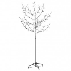 Drzewko z lampkami, 120 LED, zimny biały, kwiat wiśni, 150 cm