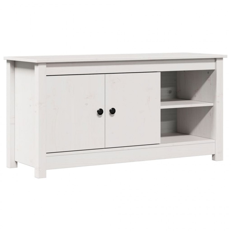 Szafka pod telewizor, biała, 103x36,5x52 cm, drewno sosnowe