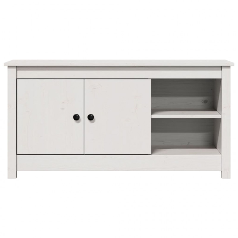 Szafka pod telewizor, biała, 103x36,5x52 cm, drewno sosnowe