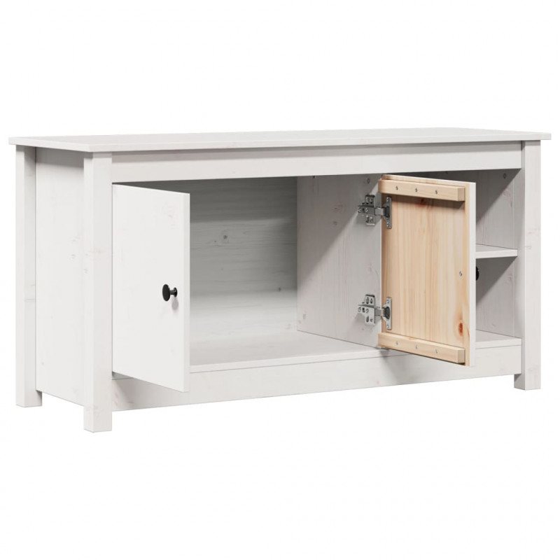 Szafka pod telewizor, biała, 103x36,5x52 cm, drewno sosnowe