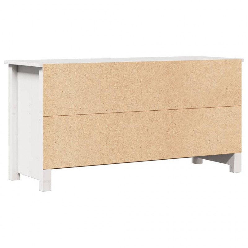 Szafka pod telewizor, biała, 103x36,5x52 cm, drewno sosnowe