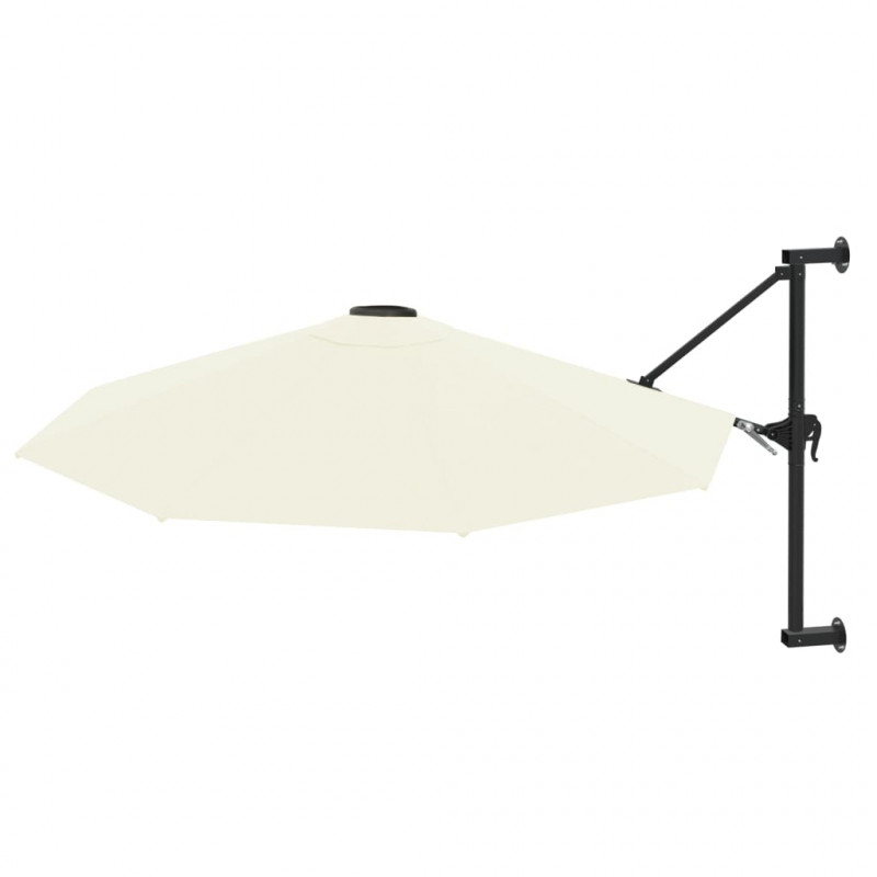 Parasol ścienny na metalowym słupku, 300 cm, piaskowy