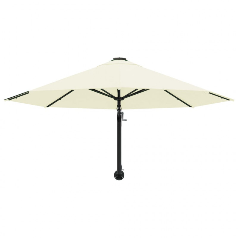 Parasol ścienny na metalowym słupku, 300 cm, piaskowy