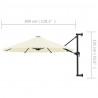 Parasol ścienny na metalowym słupku, 300 cm, piaskowy