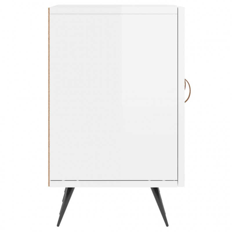 Szafka pod TV, wysoki połysk, biała, 150x30x50 cm