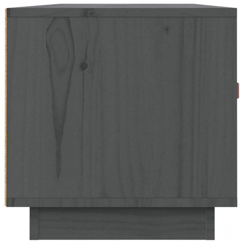 Szafka pod TV, szara, 80x34x35 cm, lite drewno sosnowe