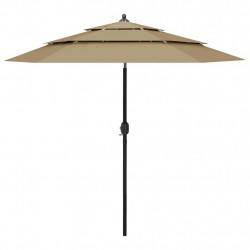 3-poziomowy parasol na aluminiowym słupku, taupe, 2,5 m