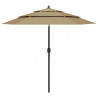 3-poziomowy parasol na aluminiowym słupku, taupe, 2,5 m