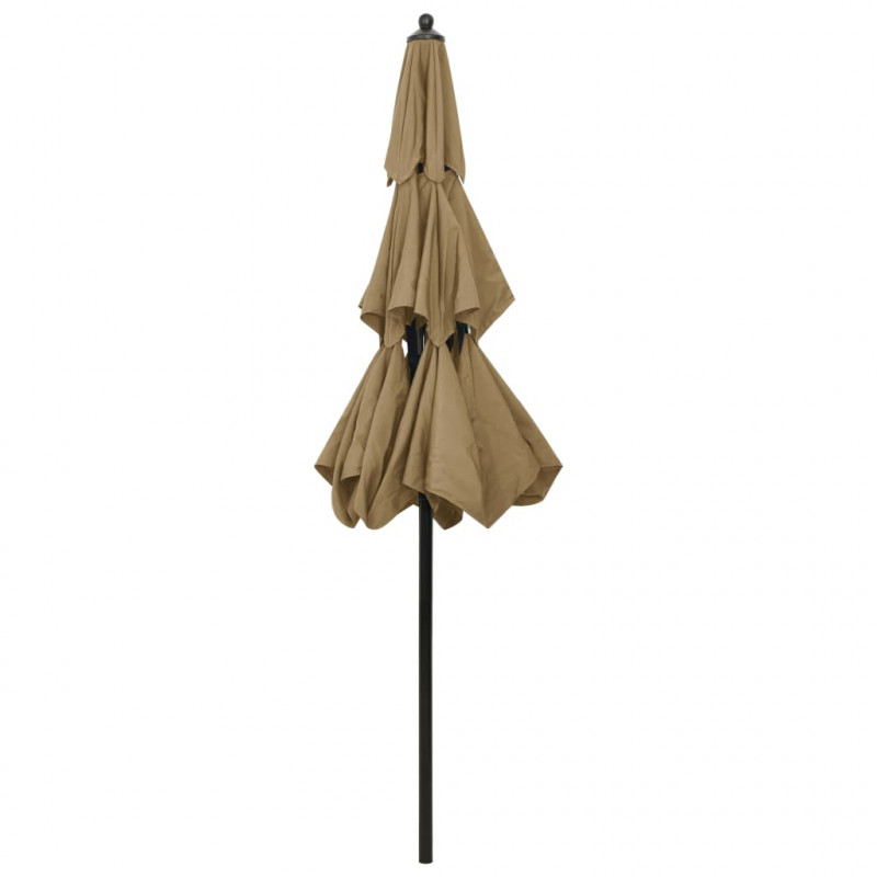3-poziomowy parasol na aluminiowym słupku, taupe, 2,5 m
