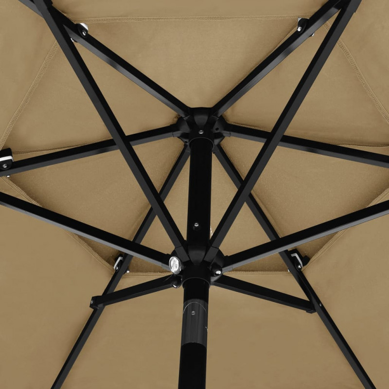 3-poziomowy parasol na aluminiowym słupku, taupe, 2,5 m