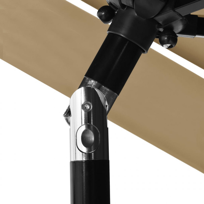 3-poziomowy parasol na aluminiowym słupku, taupe, 2,5 m