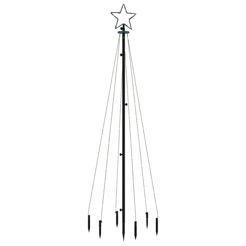 Choinka z kołkiem gruntowym, 108 zimnych białych LED, 180 cm