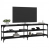 Szafka pod TV, czarna, 160x30x50 cm, materiał drewnopochodny