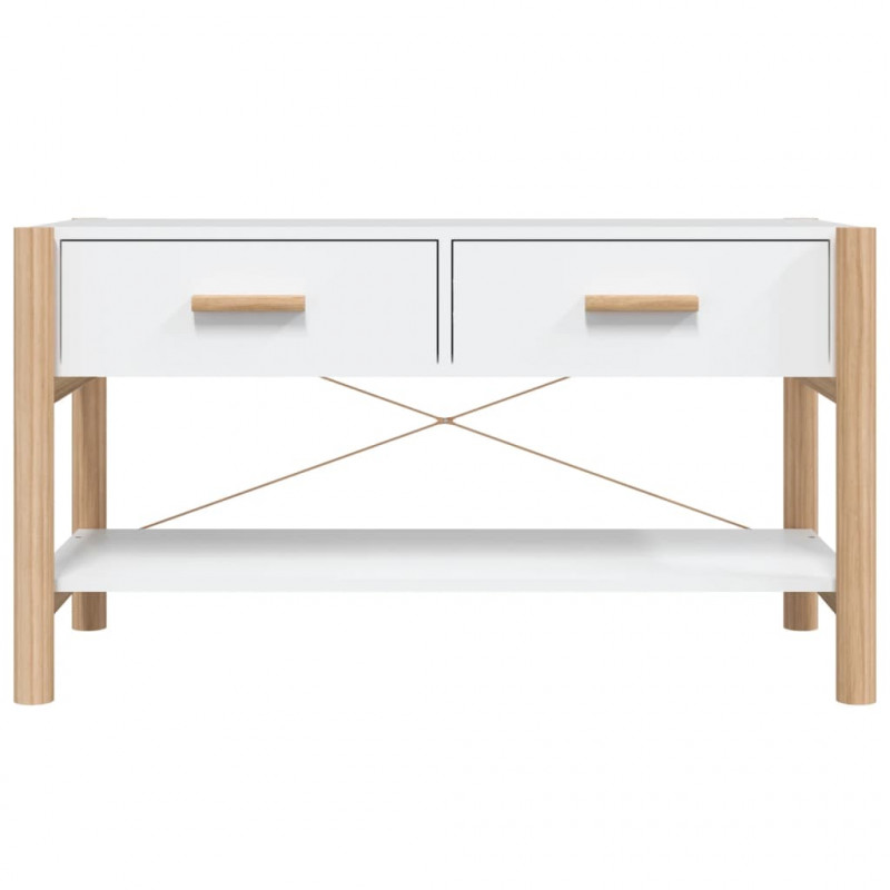 Szafka pod TV, biała, 82x38x45 cm, materiał drewnopochodny