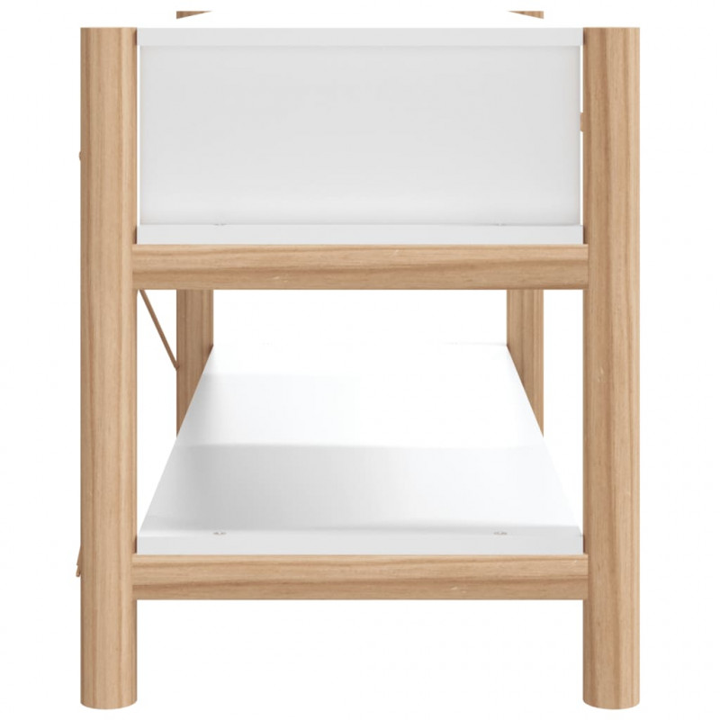 Szafka pod TV, biała, 82x38x45 cm, materiał drewnopochodny