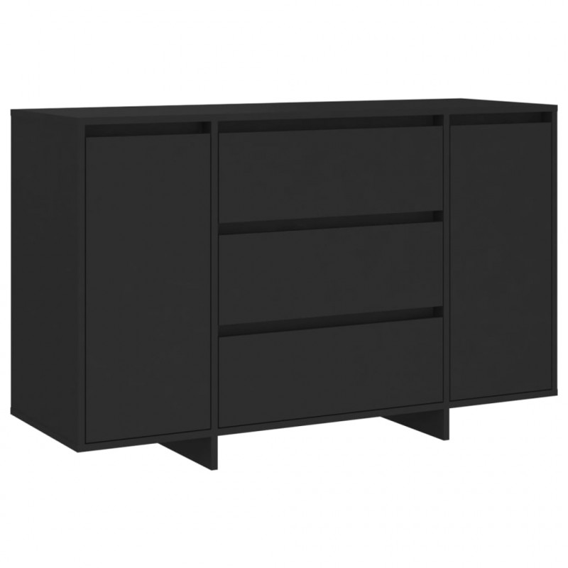 Komoda z 3 szufladami, czarna, 120x41x75 cm