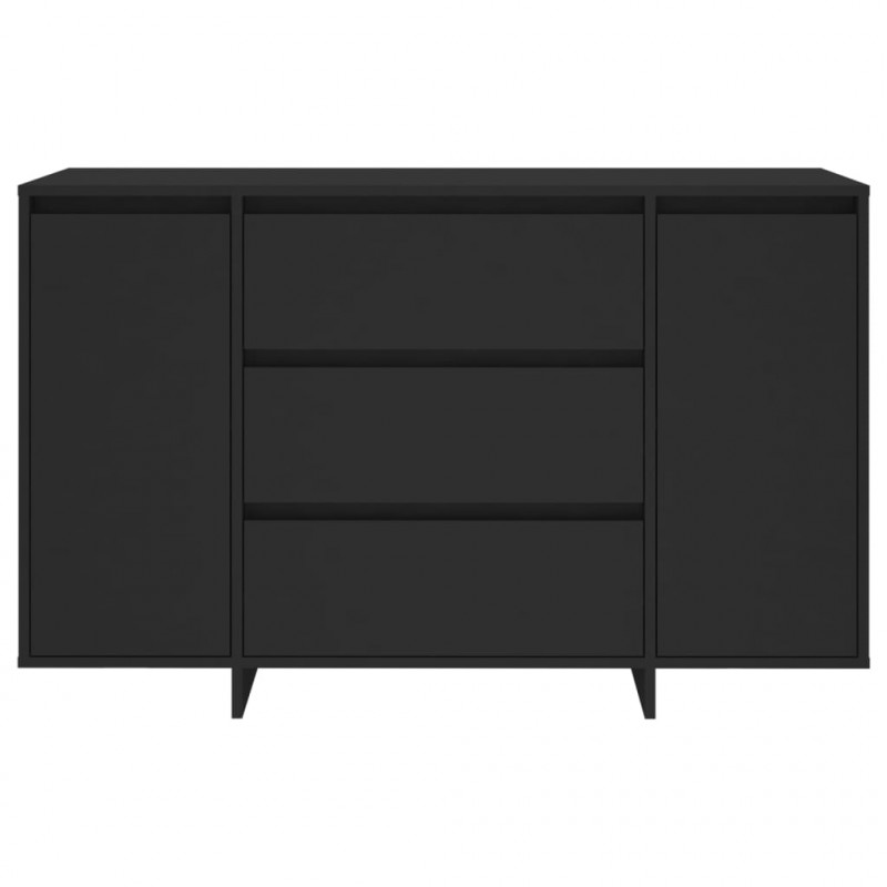 Komoda z 3 szufladami, czarna, 120x41x75 cm