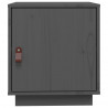 Szafki nocne, 2 szt., szare, 40x34x45 cm, lite drewno sosnowe