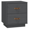   Szafki nocne, 2 szt., szare, 40x34x45 cm, lite drewno sosnowe