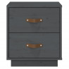   Szafki nocne, 2 szt., szare, 40x34x45 cm, lite drewno sosnowe