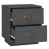   Szafki nocne, 2 szt., szare, 40x34x45 cm, lite drewno sosnowe