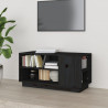 Szafka pod TV, czarna, 80x35x40,5 cm, lite drewno sosnowe
