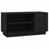 Szafka pod TV, czarna, 80x35x40,5 cm, lite drewno sosnowe