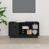 Szafka pod TV, czarna, 80x35x40,5 cm, lite drewno sosnowe
