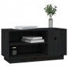 Szafka pod TV, czarna, 80x35x40,5 cm, lite drewno sosnowe