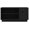 Szafka pod TV, czarna, 80x35x40,5 cm, lite drewno sosnowe