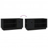 Szafka pod TV, czarna, 80x35x40,5 cm, lite drewno sosnowe