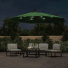 Parasol wiszący z LED i metalowym słupkiem, 350 cm, zielony