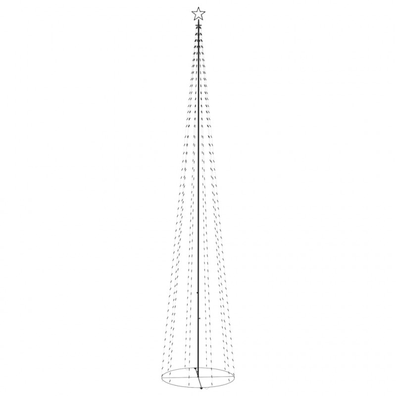 Choinka stożkowa, 752 lampki LED, zimne białe, 160x500 cm