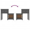 Szafki nocne, 2 szt, szare 79,5x38x65,5 cm, lite drewno sosnowe