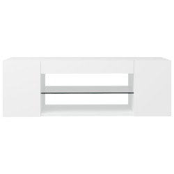 Szafka pod TV z oświetleniem LED, biała, 90x39x30 cm