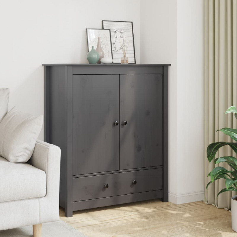 Szafka, szara, 83x41,5x100 cm, lite drewno sosnowe