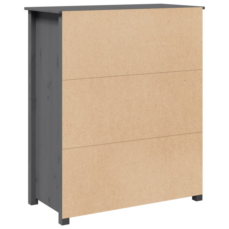 Szafka, szara, 83x41,5x100 cm, lite drewno sosnowe