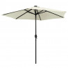 Parasol ogrodowy z LED i aluminiowym słupkiem, 270 cm, piaskowy