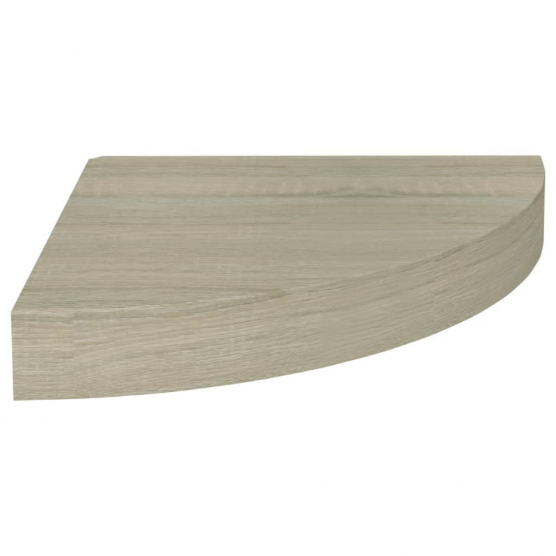 Narożne półki ścienne, 2 szt., kolor dębowy, 25x25x3,8 cm, MDF