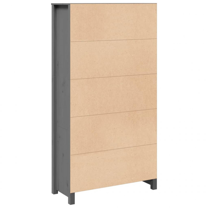 Szafka, szara, 80x35x154 cm, lite drewno sosnowe