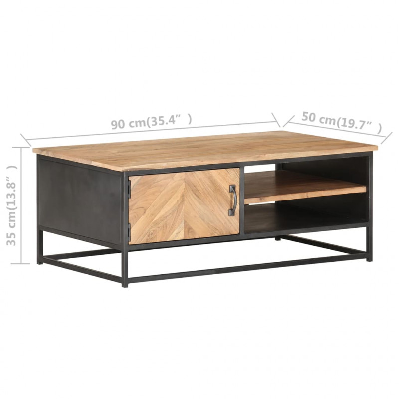 Stolik kawowy, 90x50x35, lite drewno akacjowe