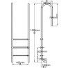 Drabinka basenowa z 3 stopniami, stal nierdzewna 304, 120 cm