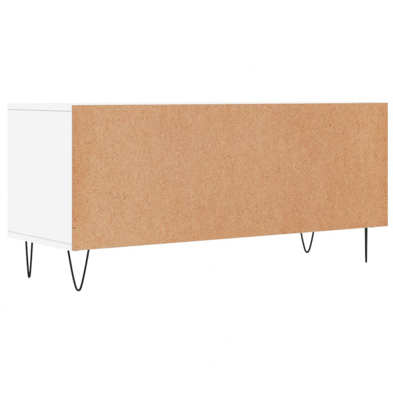 Szafka pod TV, biała, 100x34,5x44,5 cm, materiał drewnopochodny