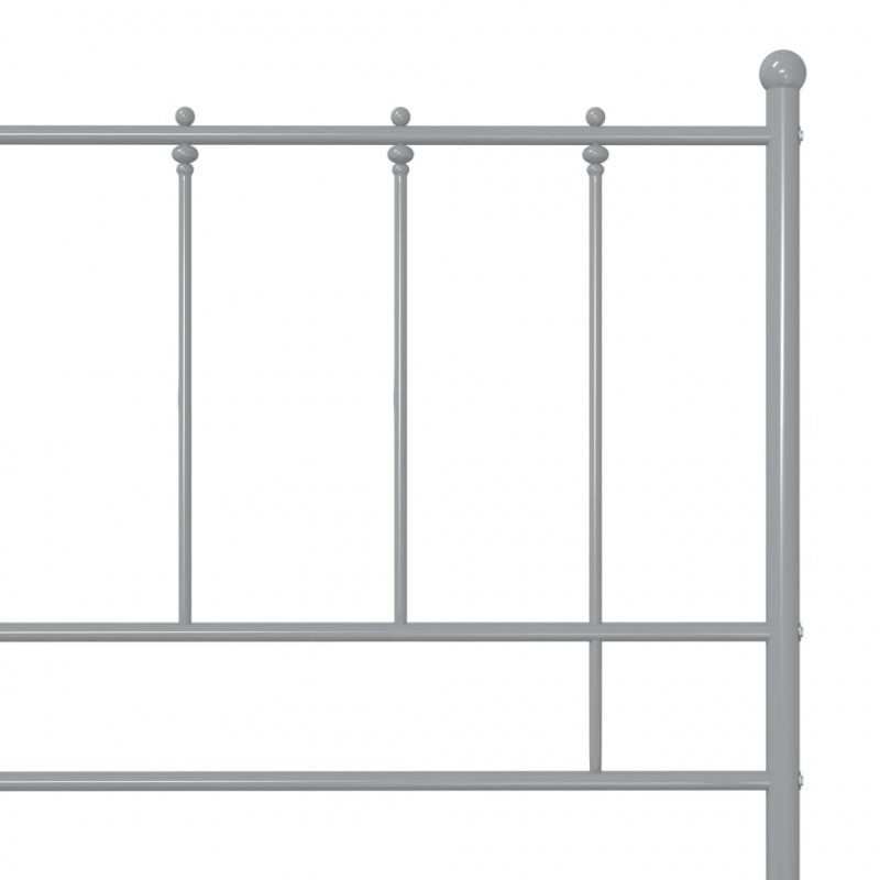 Rama łóżka, szara, metalowa, 140 x 200 cm