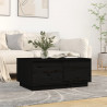 Stolik kawowy, czarny, 80x50x35 cm, lite drewno sosnowe