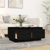 Stolik kawowy, czarny, 80x50x35 cm, lite drewno sosnowe