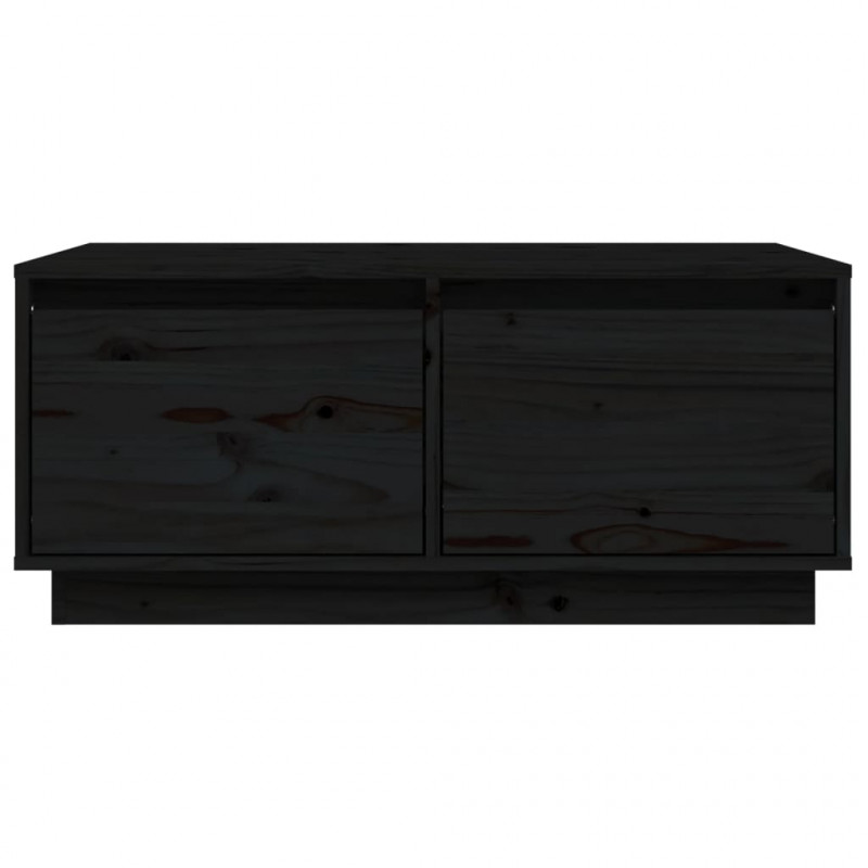Stolik kawowy, czarny, 80x50x35 cm, lite drewno sosnowe