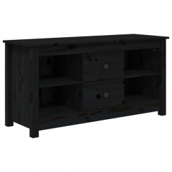 Szafka pod telewizor, czarna, 103x36,5x52 cm, drewno sosnowe